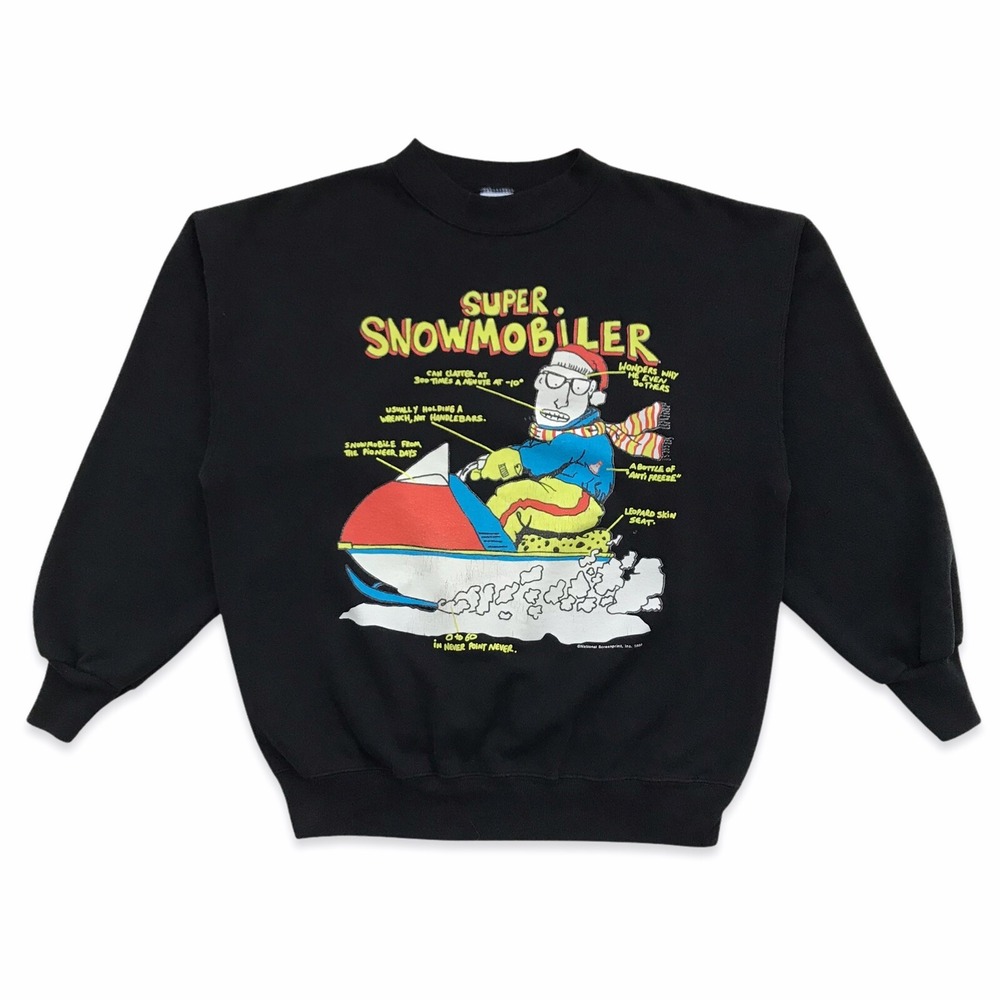 Vintage 1990 Super Snowmobiler Sweatshirt Large Fits L/M National Screenprint